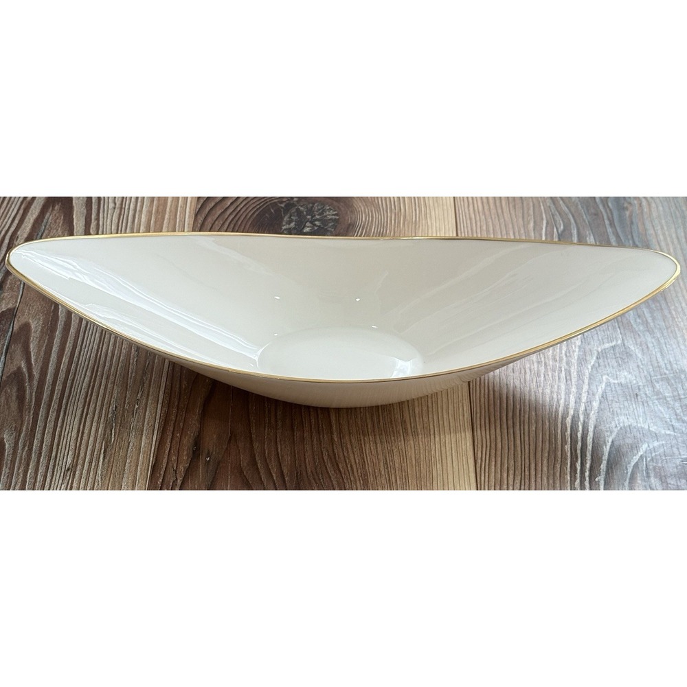 Vtg USA Lenox Venetian Mid Century Oblong Elongated 15" Banana Boat Console Bowl